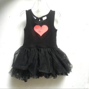 Black tutu dress with pink heart for toddler girl